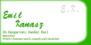 emil kanasz business card